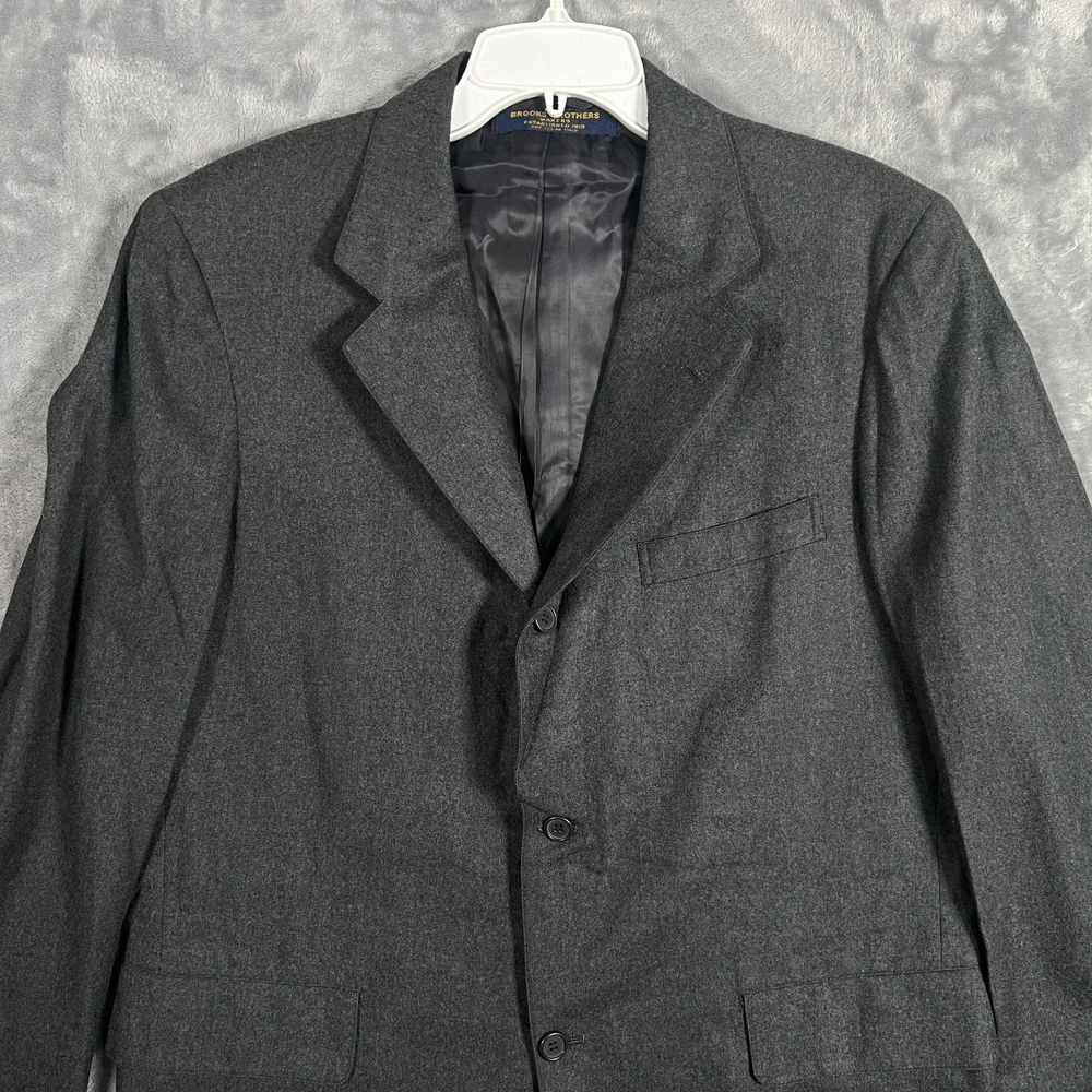 Vintage Brooks Brothers Blazer Mens 41R Gray Suit Jacket Sport Coat 80s 90s
